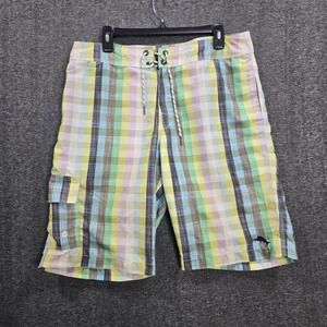 Tommy‎ Bahama Relax Board Shorts Swim Beach Green Check Men's 34 x 10.5"